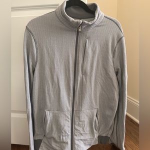 Men’s Large Lululemon Zip Up Jacket grey herringbone print
